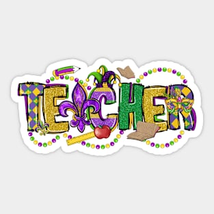 Teacher Mardi Gras, mardi gras 2024 Sticker